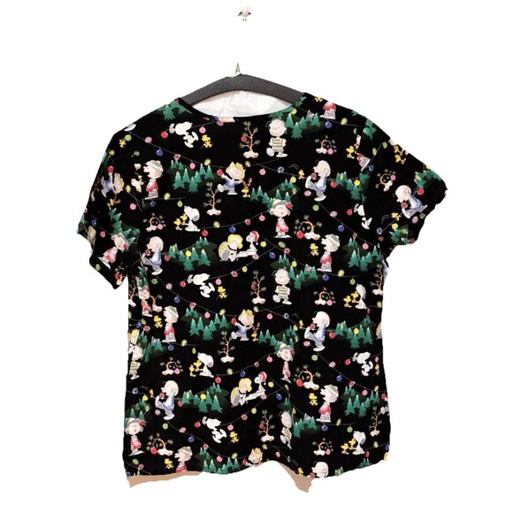 Charlie Brown Gang Medical Scrubs Snoopy Christmas XL EUC - Picture 2 of 14